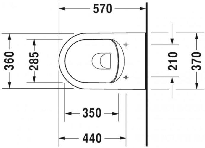 Immagine prodotto Duravit WC sospeso ME by Starck a basso profilo con bordo a spruzzo aperto Risparmio idrico bianco