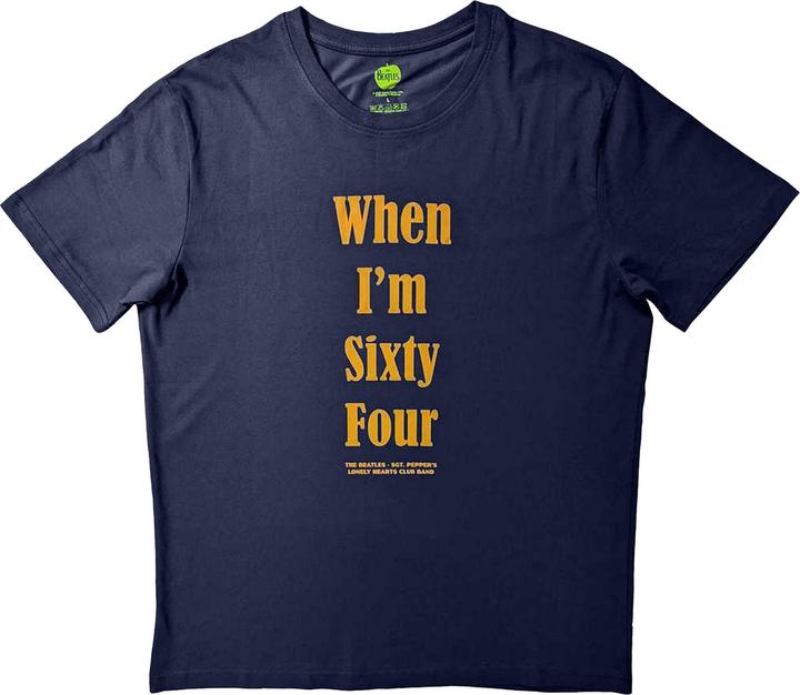 Unisex Adult When I'm Sixty Four Back Print Cotton T-Shirt