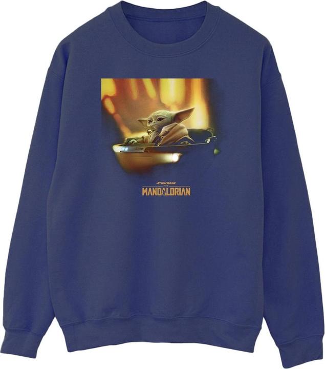 Actual product image Star Wars Mens The Mandalorian Grogu Painted Sweatshirt (L)