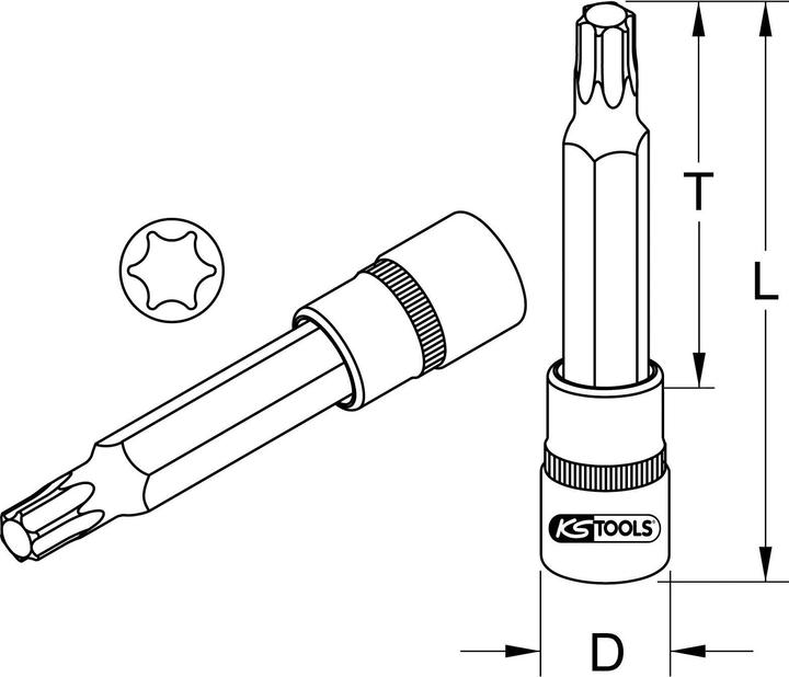 Image du produit KS Tools 1/2"" Douille pour vanne de régulation des gaz d'échappement pour Opel, 140mm, T45