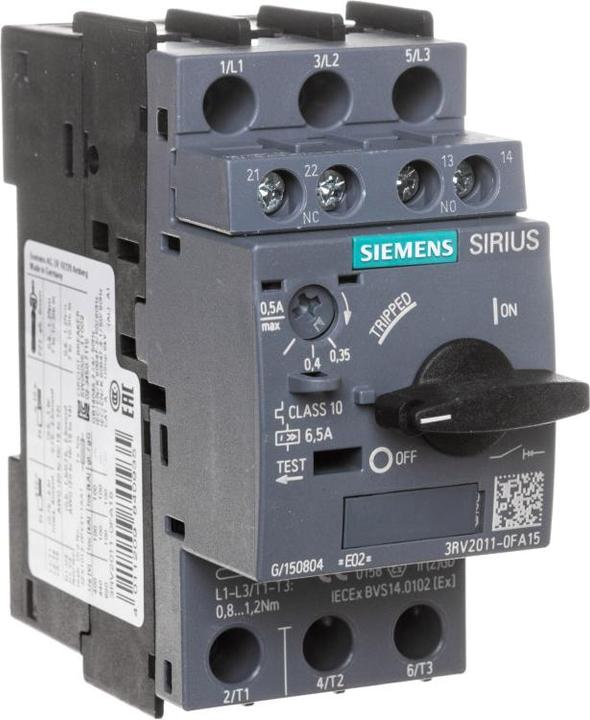 Produktbild Siemens Leistungsschalter Motor 0.35-0.5A S00 3RV20