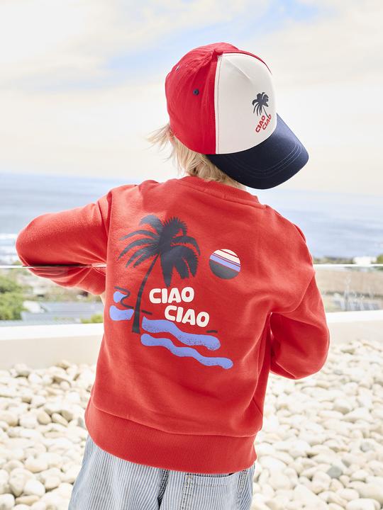 Produktbild Vertbaudet Jungen Sweatshirt mit Urlaubsmotiv hinten, Recycling-Polyester (158)