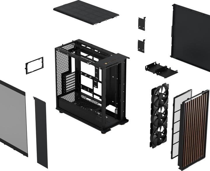 Image du produit Fractal Midi North XL RC Charcoal Black TG (ATX, Mini-ITX, E-ATX)