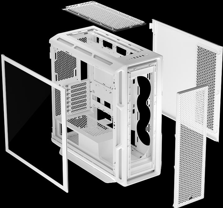 Produktbild Corsair Geh Midi 5000T (Tempered Glass) White (mATX, Mini-ITX, ATX, E-ATX)