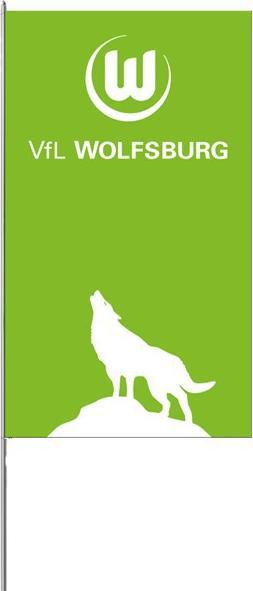 Immagine prodotto VfL Wolfsburg Hissfahne heulender Wolf 175 x 300