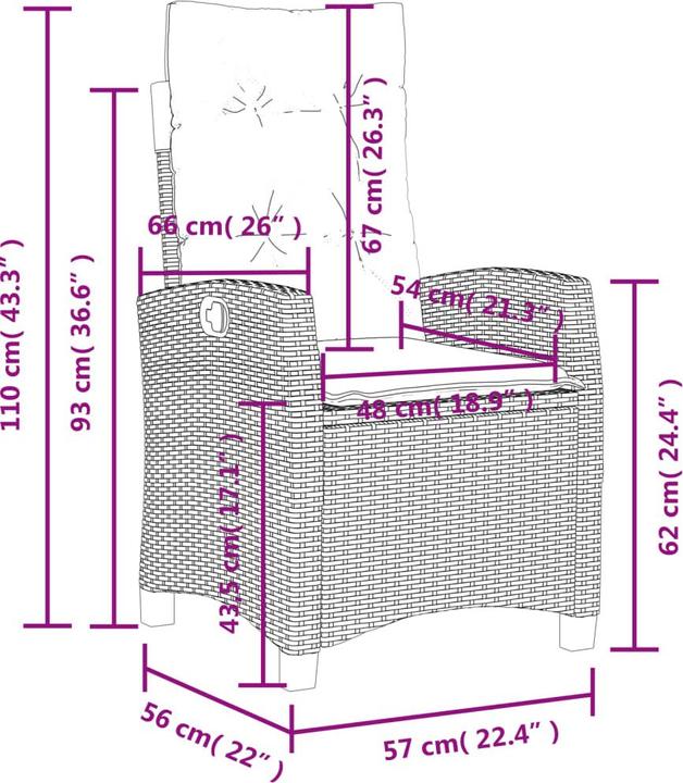 Produktbild VidaXL 10-tlg. Garten-Lounge-Set mit Kissen (55 cm)