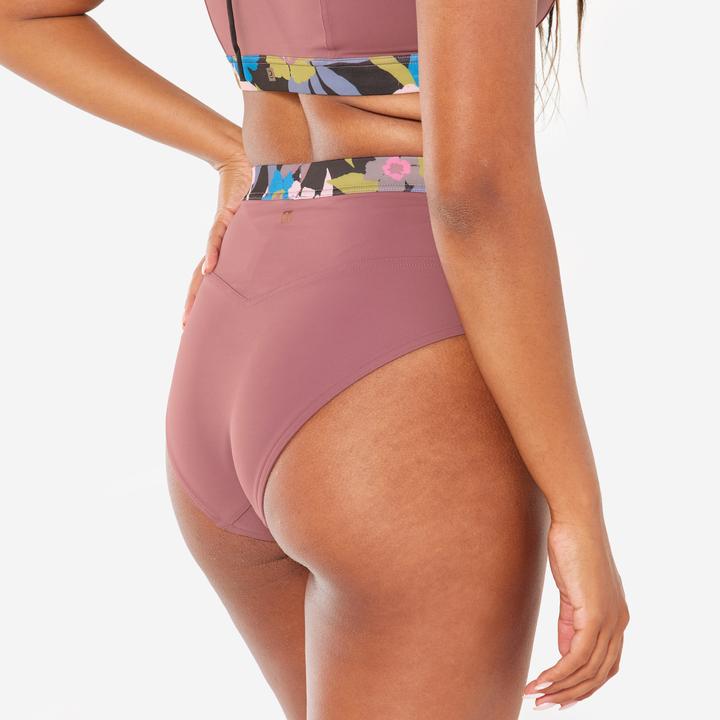 Produktbild Olaian Bikini-Hose Surfen Damen hoher Bund Rosa violett (40, 42)