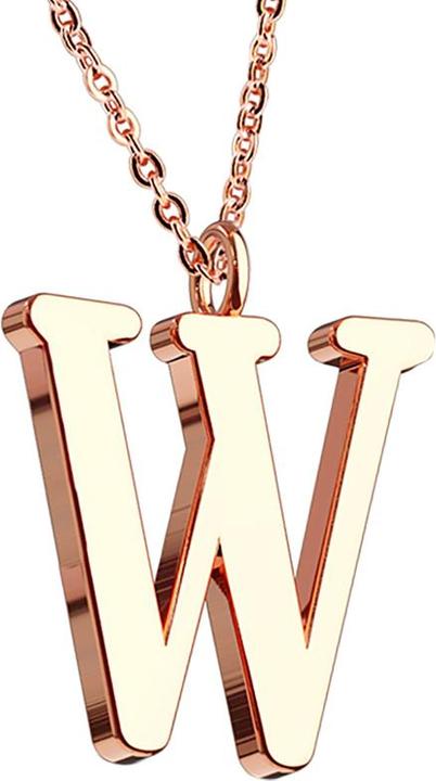 Produktbild Star Piercing Kette rosegold Anhänger Buchstabe W (ohne Messing, Chirurgenstahl 316L)