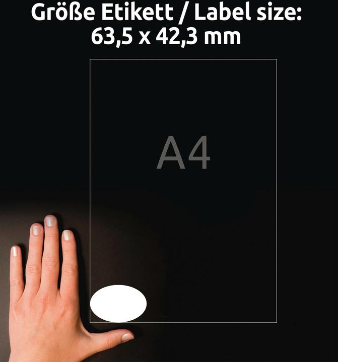 Produktbild Avery Zweckform Kennzeichnungs-Etiketten, oval, 63,5x42,3 mm dunkelgrau, permanent, unbehandeltes Papier