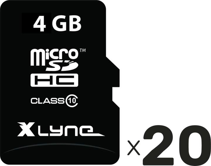 Actual product image Xlyne MicroSD-Card 4GB Bulk Class 10 +SD-Adapter 20er Pack