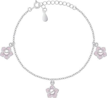 Actual product image Brilio Silver - Charming silver bracelet with flowers BRC148WR