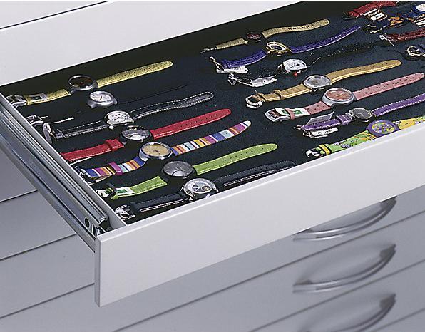 Produktbild C+P CP 7100 Planschrank schwarzgrau, weissaluminium 5 Schubladen 110,0 x 76,5 x 42,0 cm