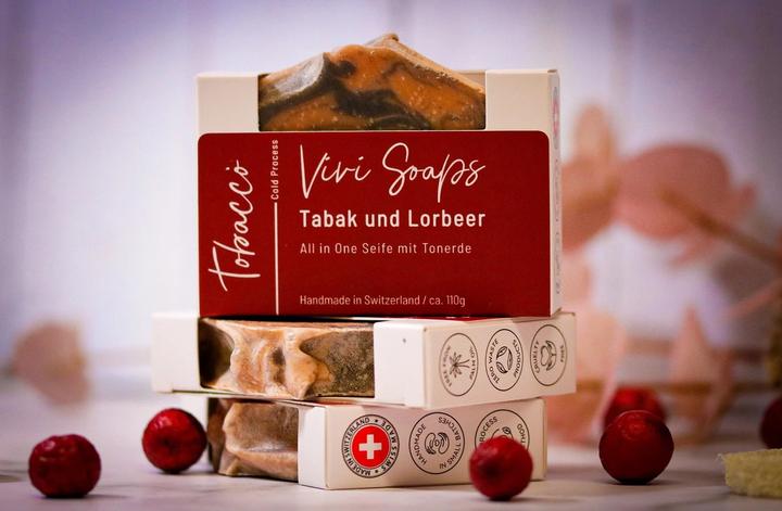 Produktbild Vivi Soaps Tobacco - Seife Tabak und Lorbeer Duft (Hartseife)