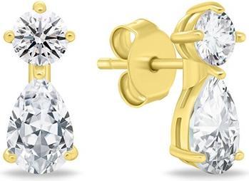 Produktbild Brilio Silver - Gold-plated earrings with clear zircons EA1133Y