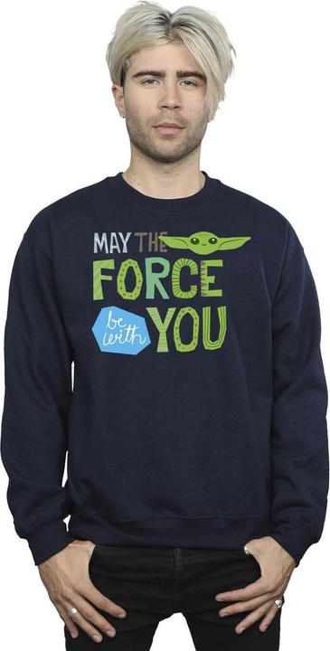 Actual product image Star Wars Mens The Mandalorian May The Force Be With You Sweatshirt (XL)