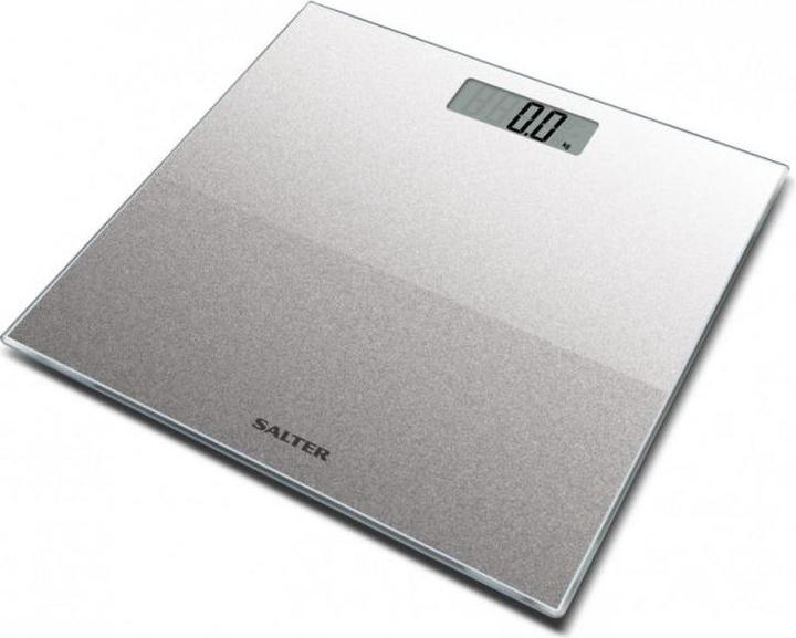 Salter 9037 SVGL3R Glass Electronic Digital Bathroom Scale - Sidabrinis Glitter (180 kg)