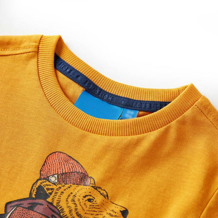 Image du produit VidaXL T-shirt manches longues enfant Ocre 92,Composition : 100 % coton,Couleur (92)