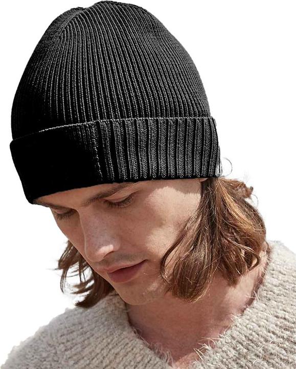 Actual product image Beechfield Unisex Adult Organic Cotton Engineered Patch Beanie