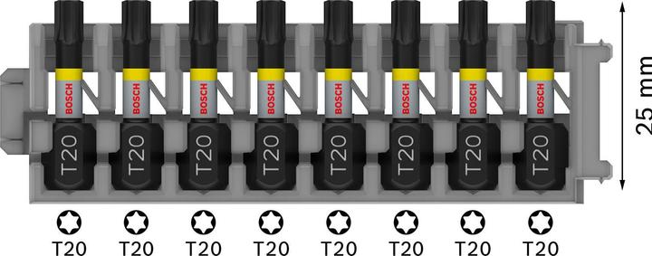 Produktbild Bosch Zubehör PRO Torx Impact Bit, T20, 25 mm, 8-tlg. (T20)