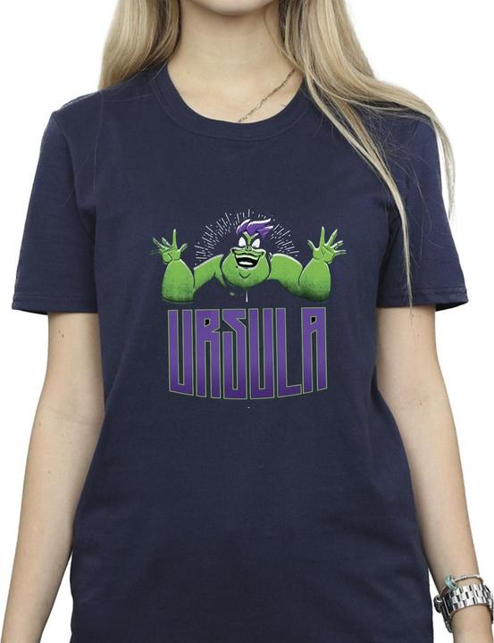 Actual product image Disney Womens/Ladies Villains Ursula Green Cotton Boyfriend T-Shirt (S)