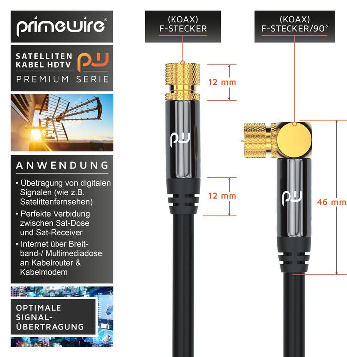 Actual product image Primewire SAT Kabel HDTV - Premium SAT Koaxialkabel (135 dB, Satellite cable)