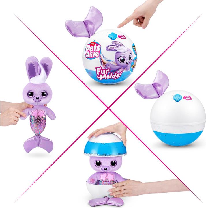 Actual product image Zuru PETS ALIVE-FURMAIDS-PLUSH,S1,SHRINK WRAP,6PC (30 cm)