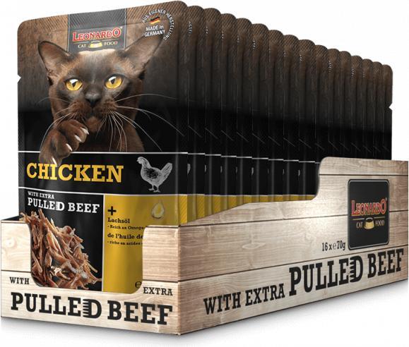 Image du produit Leonardo Cat Food Poulet & boeuf pulled (Adulte, 1 pcs, 90 g)