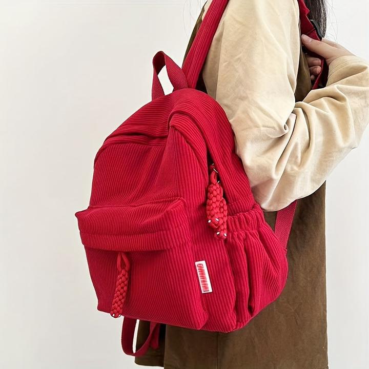 Produktbild Only-Bags.Store Kleiner Rucksack aus Cord, lässiger Reiserucksack, einfacher Moderucksack (10 l)