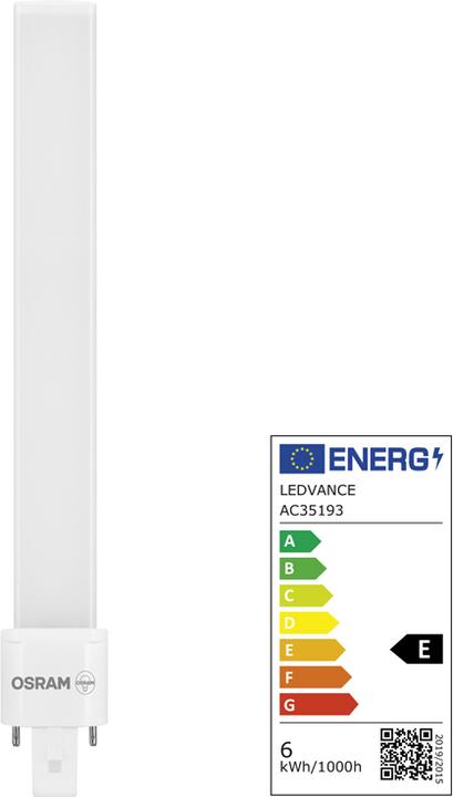 Energie-Label Osram Dulux S (G23, 6 W, 700 lm, 1 x, F)