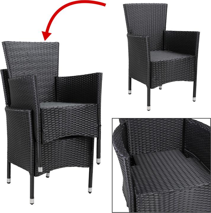 Image du produit Casaria Chaises de jardin en polyrotin