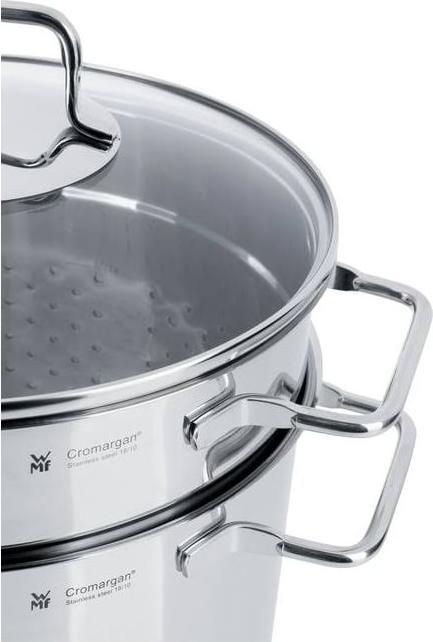 Produktbild WMF Spaghettitopf Pastatopf Nudeltopf Induktion Sieb 7,0l Edelstahl poliert (24.24 cm, Kochtopf, Edelstahl)