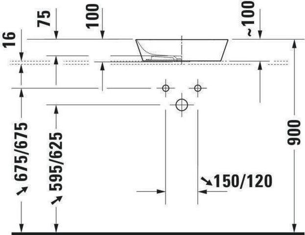 Immagine prodotto Duravit Lavabo da appoggio CAPE COD o ÜL senza foro per rubinetto panca 430x430mm bianco WG (430 mm, 430 mm)