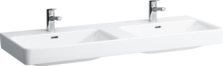 Produktbild Laufen Doppelwaschtisch PRO S 1300x460mm m ÜL 1 HL-Ausf. weiss LCC (460 mm, 1300 mm)