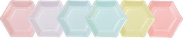 Image du produit TALKING TABLES Assiettes de fête hexagonales pastel (12 x)