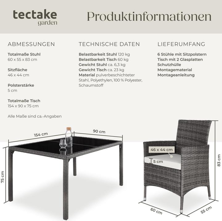 Image du produit tectake Salon de Jardin Porto