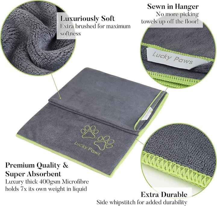 Produktbild Lucky Paws 2er-Pack XL Hundehandtuch (Hund)