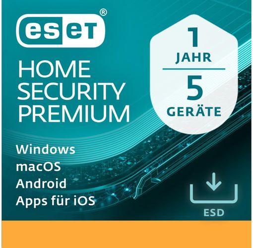 ESET HOME Security Premium ESD, Vollversion, 5 User, 1 (5 Geräte, 12 Monate)