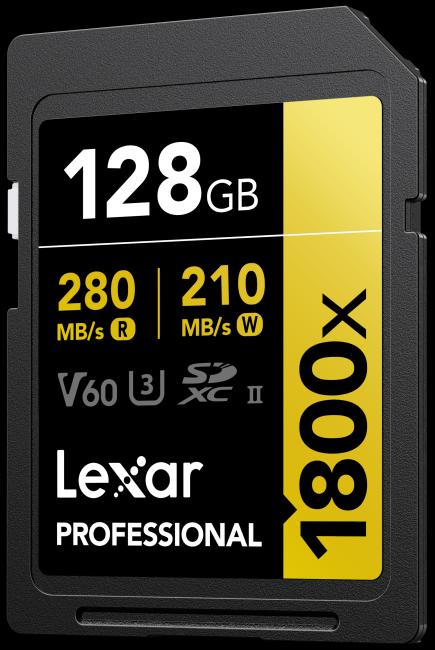 Image du produit Lexar Pro 1800x R270 SDXC (128 Go, SDXC, U3, UHS-II)