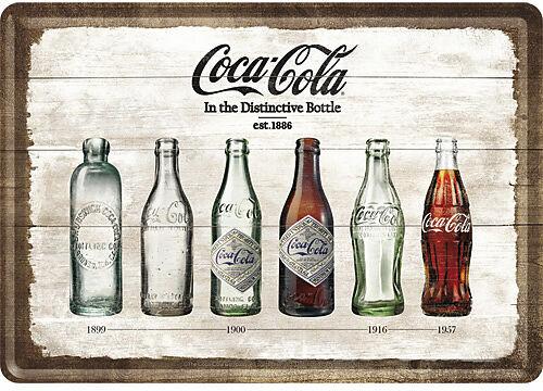 Produktbild Nostalgic-Art Merchandising Blechpostkarten. Coca-Cola / Bottle Timeline