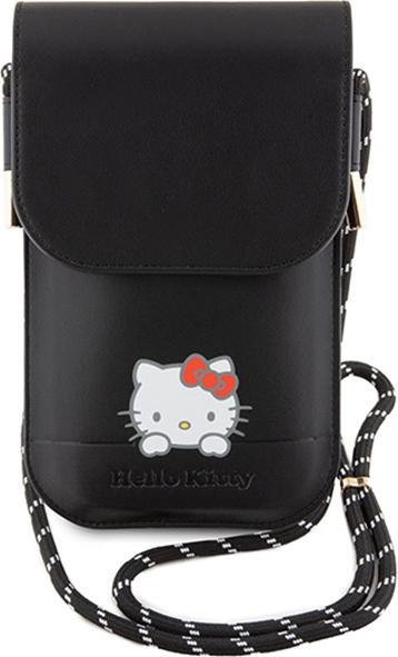 Actual product image Hello Kitty PU Smooth Leather Crossbody Case - black