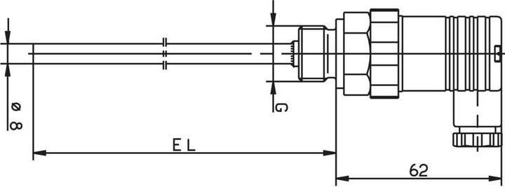 Actual product image Jumo Pt100 probe with DIN connector,50mm