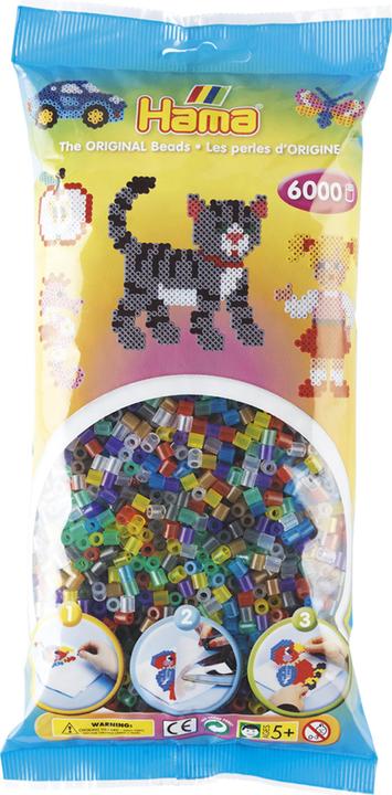 Actual product image Hama 205-53 Bag 6000 Beads Translucent Mix 53