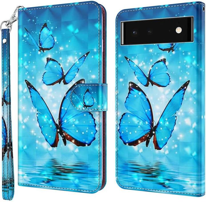 Actual product image Cover-Discount Google Pixel 7 Pro - Case Gloss Effect Butterfly Blue (Google Pixel 7 Pro)