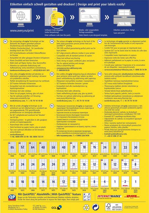 Produktbild Avery Universal-Etiketten