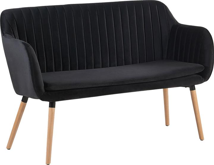 Actual product image Beliani 2-Seater Sofa Velvet Fabric Black TABY (2 person sofa)