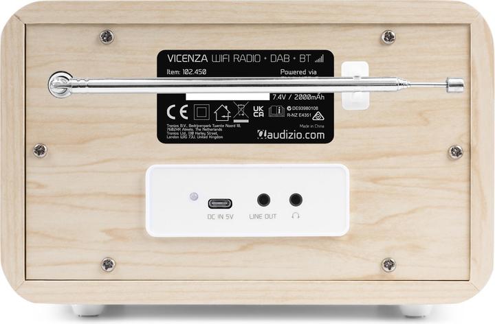 Produktbild Audizio DAB+ Radio Vicenza Weiss, Radio Tuner: Internetradio, FM (DAB+, FM, Internetradio, Bluetooth, WLAN)