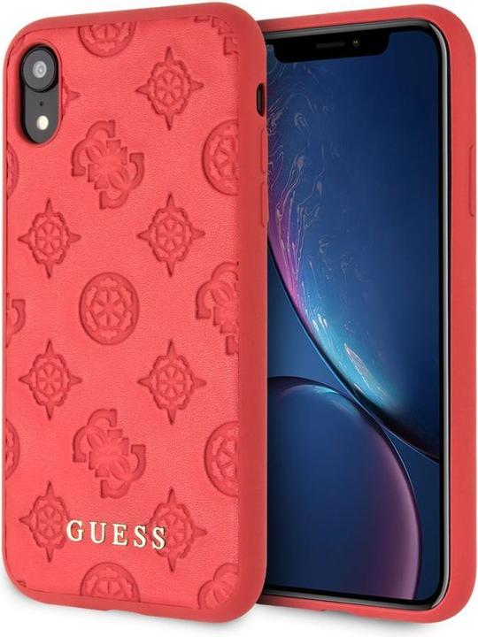 Actual product image Guess iPhone XR Debossed PU Leather Hard Case Peony (Apple iPhone XR)