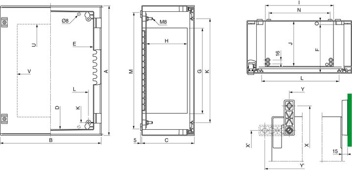 Immagine prodotto Schneider Electric Wall Box w/ Glazed Door, 747x536x300mm (Case)