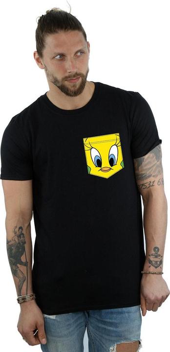 Produktbild Looney Tunes Tweety Pie Face Faux Pocket TShirt (L)