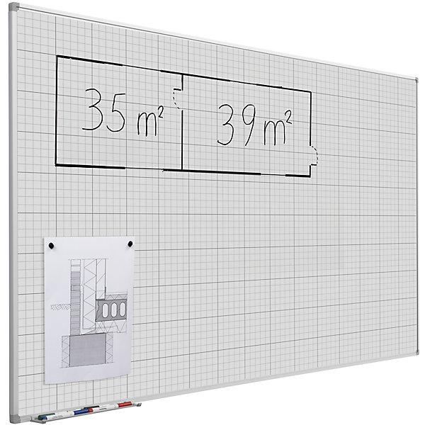 Produktbild eurokraft basic Rastertafel, weiss lackiert, BxH 1500x1000 mm, Raster 20x20 / 100x100 mm (1500 x 1000 mm)